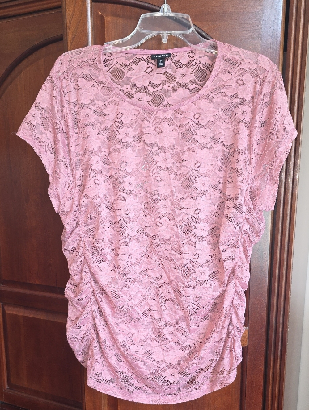 Torrid Lace Floral Short Sleeve Blouse 2